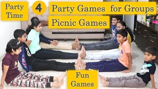 4 Party games for group  Group games for Party  Games for Kids  Birthday Games  Picnic Games [upl. by Airyt]