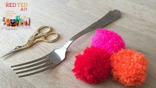 How to Make Fork Pom Poms [upl. by Dailey141]