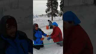 Building an Igloo in Alaska World Ice Art Championships [upl. by Berghoff]