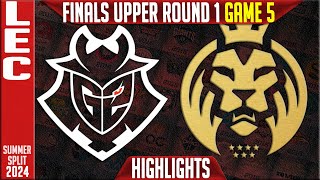 G2 vs MDK Highlights Game 5  LEC Season Finals 2024 Upper Round 1  G2 Esports vs MAD Lions KOI G5 [upl. by Enihpled]