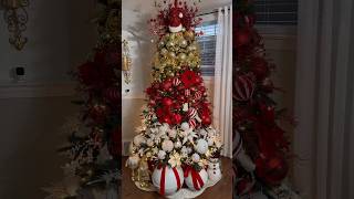 Christmas tree red white and gold 🎄christmastree ideas tips navidad2024 christmas2024 diy [upl. by Carlock]