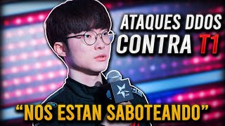 ¡Están SABOTEANDO a FAKER  Ataques DDOS en Contra de T1 [upl. by Erait]