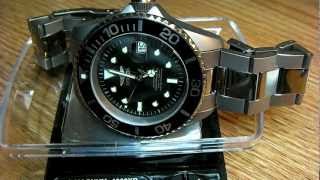 Invicta 0420 Pro Diver Automatic Titanium Watch CloseUp [upl. by Lovett270]