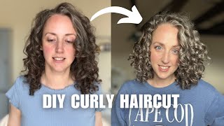 DIY CURLY HAIR CUT UPDATED 2024 How I cut my own curly hair DIY Deva Cut DIY Curl by Curl Haircut [upl. by Vannie]