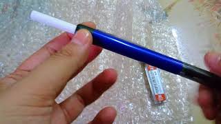 Unboxing Tombow Monograph One Mechanical Pencil 05mm Blue Color amp FaberCastell HB Leads 20pcs [upl. by Fiske]