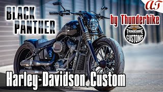 HarleyDavidson BREAKOUT Custom BLACK PANTHER  AampT Design [upl. by Adnert842]