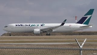 WestJet 767338ERWL CFOGJ Taxi and Takeoff from Calgary Airport ᴴᴰ [upl. by Beckerman]