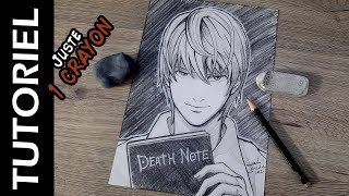 Comment Dessiner Light Yagami  1 Seul Crayon [upl. by Aleiram562]