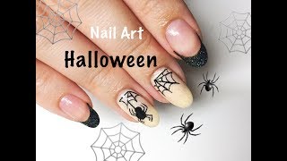 Tuto nail art Halloween toile daraignée [upl. by Llecrad306]