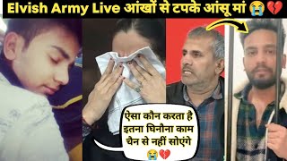 Elvish Army Live Cry 😢 💔 For Elvish Yadav Mom Dad Sad amp Emotional On News ElvishYadavVlogs [upl. by Aihtniroc]