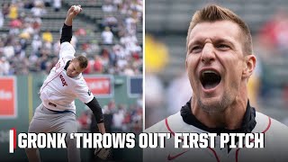 🤣 Rob Gronkowski spikes the ceremonial first pitch  MLB on ESPN [upl. by Eisej]