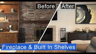 DIY Fireplace Remodel Whitewashing Brick Shiplap Stacked Stone amp Custom Surround options and Ideas [upl. by Afira]