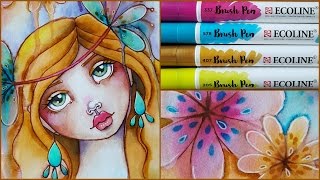 How I use my Ecoline Brush Pens [upl. by Onaicul501]