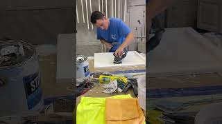 Sanding cabinet doors before repainting Hoffman estates cabinetpainting [upl. by Enala59]