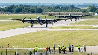 Two Lancaster bombers fly together for first time in 50 years [upl. by Willetta528]