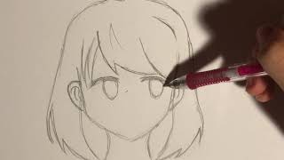 How to draw anime School girl  easy drawing tutorial [upl. by Docile108]