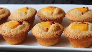 Peach Financier Recipe  How to Make Peach Almond Cakes [upl. by Crockett]