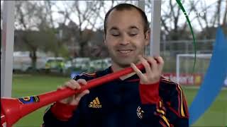 Andres Iniesta Tries The Vuvuzela amp Fails  FIFA World Cup South Africa 2010  HQ [upl. by Okika]