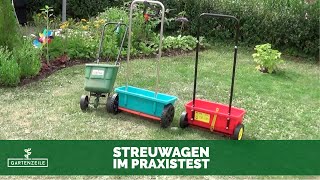 Streuwagen Test  3 Modelle von Substral Gardena und WolfGarten im Vergleich [upl. by Legnaros461]