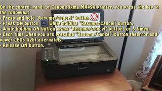 Reset Canon Pixma MX490 Waste Ink Pad Counter [upl. by Grosmark]