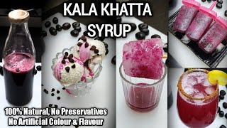 Kala Khatta Syrup Recipe  Kala Khatta Popsicles  Kala Khatta Ice Gola Chuski  काला खट्टा सिरप [upl. by Cass578]