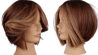 How To Cut A Layered Bob Haircut Tutorial [upl. by Arriet]