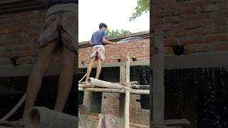 Building technology  brick wall curing building technology brickwall shorts [upl. by Keldah]