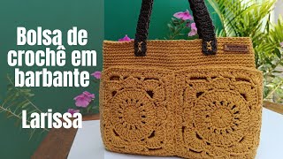 Bolsa de croche em barbante passo a passo Larissa [upl. by Goode]