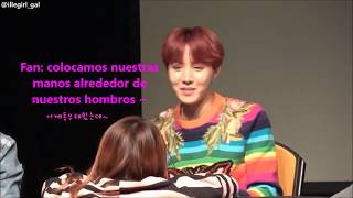 Sub Esp 170930 myeondong fansign afortunada fan de BTS J Hope hace su sueño realidad [upl. by Lehet]