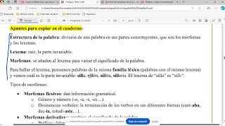 Estructura de la palabra morfemas y lexemas Lengua I ESO Adultos 2024 [upl. by Hapte]