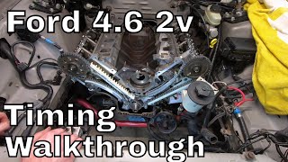 Ford 46 2V Timing Chain And Guide Replacement [upl. by Ynamreg]