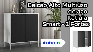 Balcão Alto Multiúso Itatiaia Smart  2 Portas  Preto c Branco Matte SMART GB 2P70 ALTO SMART [upl. by Runck]