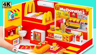 DIY Building How To Make McDonalds Miniature House has Bedroom Kitchen from Cardboard [upl. by Airdnoed]