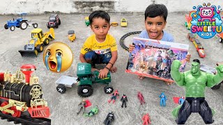 oh  sweetu suparman ke liye rone laga 😭😱  gadi wala cartoon  truck 🚛 tractor 🚜 LittleSweetukids [upl. by Adeehsar541]