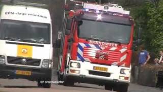 KAPOTTE SIRENE Brandweer Drachten met spoed naar een brandmelding [upl. by Hajan]