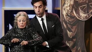 SACHA BARON COHEN Kills Award Presenter at the 2013 Britannia Awards  BBC AMERICA [upl. by Gunilla]