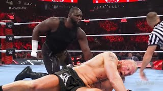 Omos Vs Brock Lesnar Full Fight WWE Raw 2023 Highlights  Omos Destroy Brock Lesnar [upl. by Pazit]