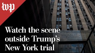 Watch Outside Trumps New York trial as verdict looms [upl. by Alidia]