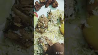 Special chicken biryani chicken pakora and saladfood indianfood biryanishortlunchthaali viral [upl. by Marpet]