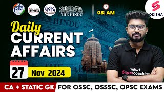 27 November Current Affairs I OSSSC RI Odisha CGL OPSC Daily Current Affairs  Shakti Sir [upl. by Teodoro]