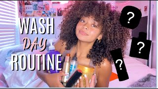 WASH DAY CURLY HAIR ROUTINE [upl. by Sivlek]