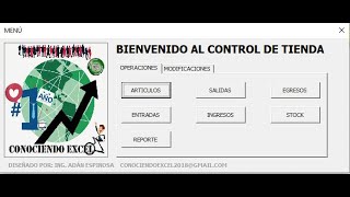 Como HACER un CONTROL DE INVENTARIO en EXCEL con Formulario CAPITULO 1  2020  CONOCIENDO EXCEL [upl. by Kendall]