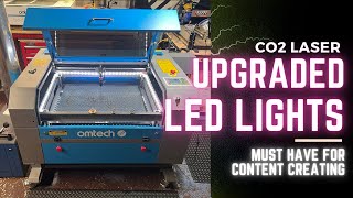 Install LED Lights on OMTech  Chinese Laser 2023 [upl. by Anilec529]