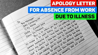 Apology Letter For Absence From Work Due to Illness [upl. by Ennirac]