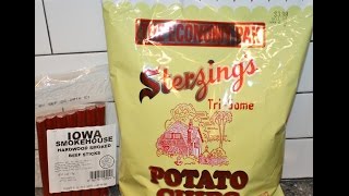 From Iowa Iowa Smokehouse Beef Sticks amp Sterzing’s Potato Chips Review [upl. by Neerroc]