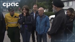 Alberta wildfires Premier Danielle Smith visits Jasper – July 26 2024 [upl. by Llydnek337]