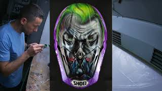 Shoei vfxwr Steve custompaint airbrushing customhelmet shoeihelmet jocker batman [upl. by Riem]