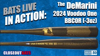 HITTING DeMarini Voodoo One 258quot BBCOR Bat 3oz 2024 wCS99TV [upl. by Dehnel]