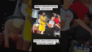 What a celebration for the James family foryou shorts nba lakers [upl. by Giraldo734]