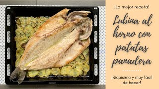 LUBINA AL HORNO CON PATATAS PANADERA🐟Riquísima y MUY FÁCIL de hacer🤤 [upl. by Afatsuom]